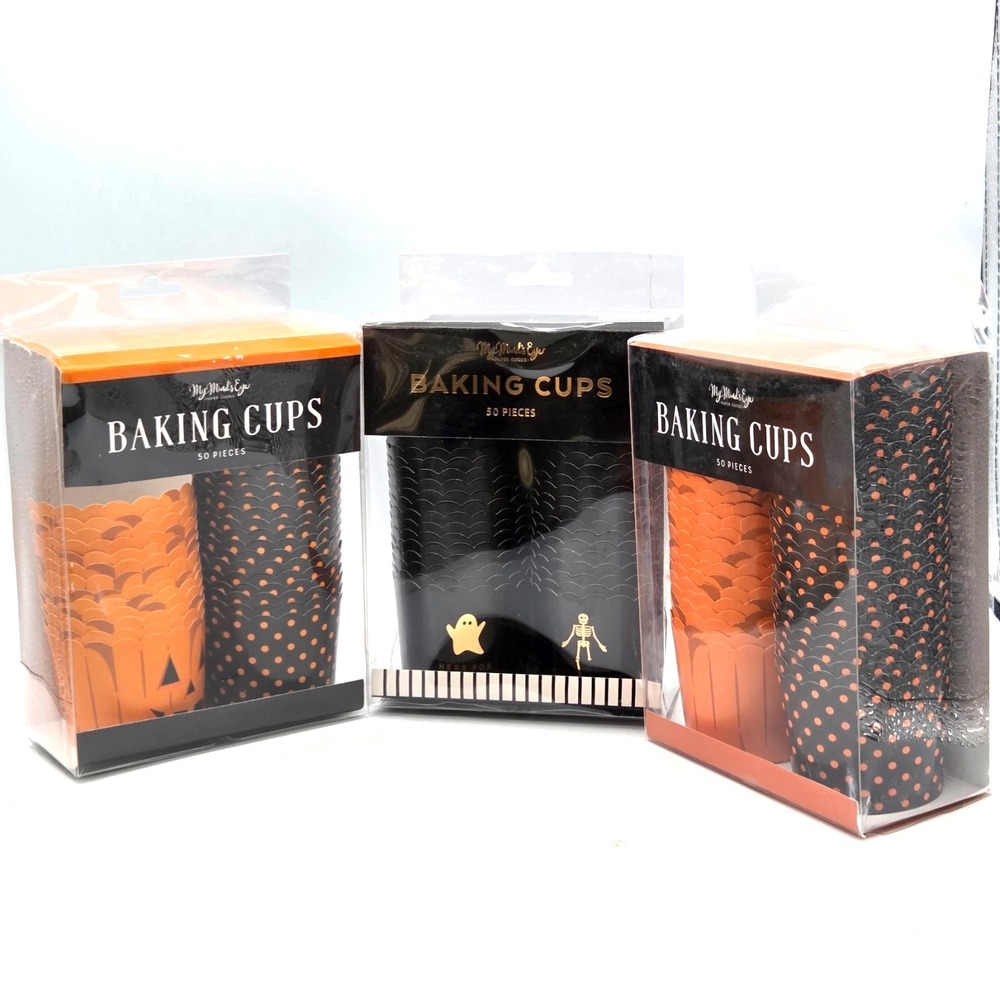 My Minds‎ Eye Halloween Baking Cups Two Boxes 50 5 oz. Pieces One Box Opened